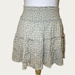 Hippie Rose Women’s Smocked Waist Floral Flowy Ruffled Mini Skirt Sm Boho Y2K‎